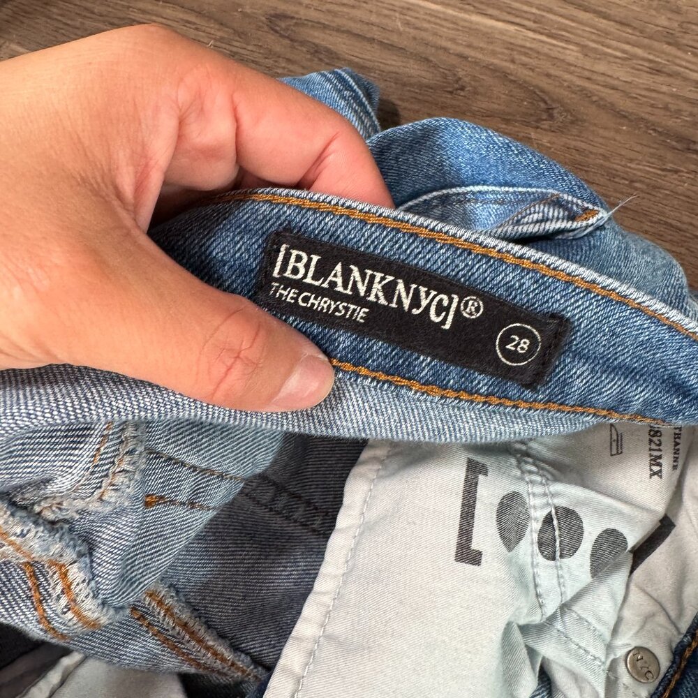 BLANKNYC Chrystie High Rise Button Fly Cropped Wide Leg Jeans Size 28 Retro Y2K - Picture 2 of 10